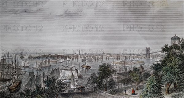 GRABADO-NUEVA YORK (1872) DESDE BROOKLING HEIGHTS
PARIS, COLECCION PARTICULAR
FRANCIA

This