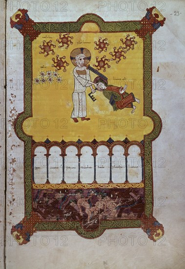 BEATO DE LIEBANA
COMENTARIOS AL APOCALIPSIS AÑO 1086- CODICE 1- FOLIO 23 RECTO- S XI
BURGO DE