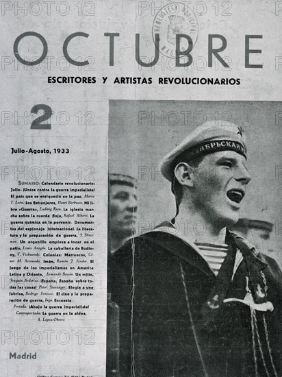 PORTADA DE LA REVISTA OCTUBRE AGOSTO 1933
MADRID, HEMEROTECA MUNICIPAL
MADRID

This image is
