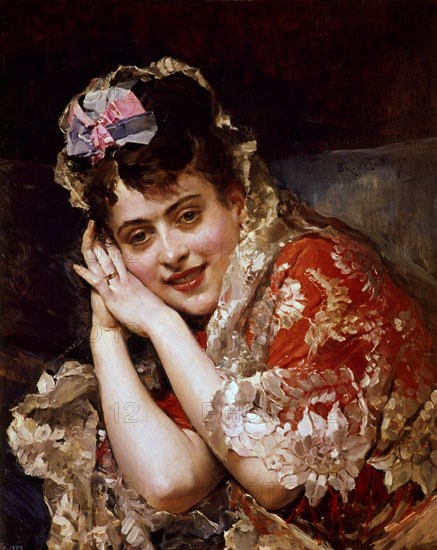 MADRAZO RAIMUNDO 1841-1920
RETRATO DE ALINE MASSON CON MANTILLA BLANCA -
MADRID, CASON