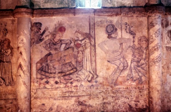 PINTURA GOTICA-PECADOS CAPITALES Y VIRTUDES
MORAIME, IGLESIA DE SAN JULIAN
CORUÑA

This image