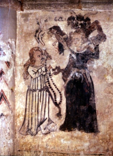 PINTURA GOTICA-PECADOS CAPITALES Y VIRTUDES
MORAIME, IGLESIA DE SAN JULIAN
CORUÑA

This image
