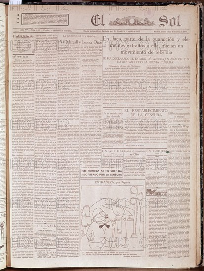 PERIODICO EL SOL-1930-"SUBLEVACION DE JACA"
MADRID, HEMEROTECA MUNICIPAL
MADRID