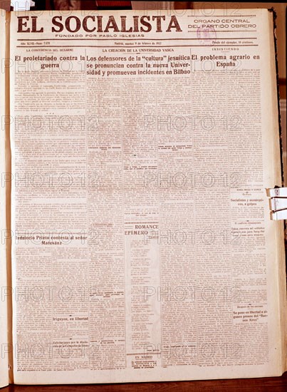 PERIODICO EL SOCIALISTA 9 DE FEBRERO DE 1932
MADRID, HEMEROTECA MUNICIPAL
MADRID

This image is