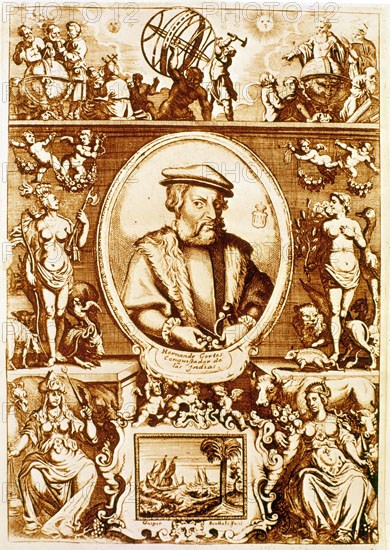 SANDOVAL PRUDENCIO
HERNAN CORTES-GRABADO POR G BOUTTATS PARA LA HISTORIA/VIDA DEL EMPERADOR CARLOS