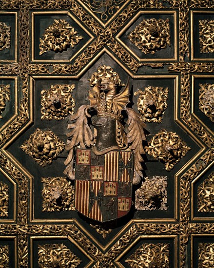CAMARA REAL-DETALLE DEL ARTESONADO:ESCUDO DE LOS REYES CATOLICOS
ZARAGOZA, ALJAFERIA-CORTES