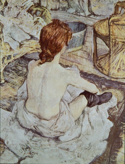 TOULOUSE LAUTREC 1864/1901
R - LA TOILETTE - 1889/91 - OLEO/CARBON - 64x52 - NEOIMPRESIONISMO