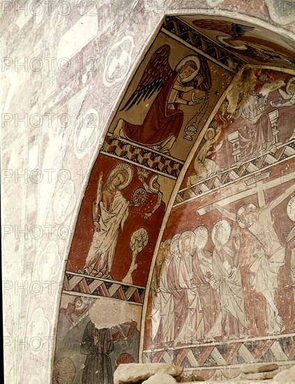 INTERIOR-PINTURAS MURALES GOTICAS CON ESCENAS DE LA VIDA DE JESUS-HACIA 1300
IBIECA, SAN MIGUEL DE