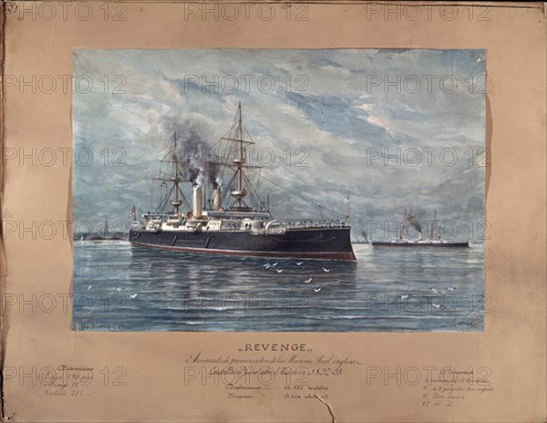 MONLEON RAFAEL 1853/1900
ACORAZADO REVENGE DE LA MARINA REAL INGLESA - 1892/1893
MADRID, MUSEO
