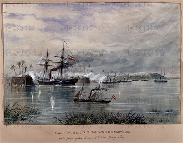MONLEON RAFAEL 1853/1900
ATAQUE Y TOMA DE COSTA PAGALUGAN(FILIPINAS) POR CASTO MENDEZ NUÑEZ- 17