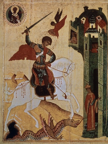 ESCUELA DE NOVGOROD
*ICONO DE S JORGE Y EL DRAGON - SXV-ARTE RUSO
MOSCU, GALERIA
