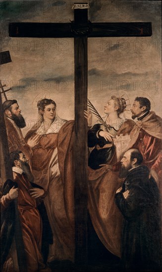 TINTORETTO J ROBUSTI 1518/94
*ADORACION A LA CRUZ POR STA ELENA SANTOS Y DONADOR S XVI
MILAN,