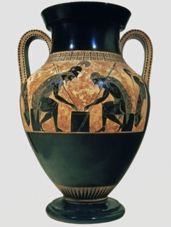 Achilles and Ajax playing checkers