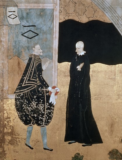 *UN JESUITA CON UN PORTUGUES EN EL JAPON-PINTURA JAPONESA
AMSTERDAM, MUSEO VAN