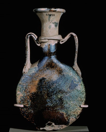 *VASO EGIPCIO DE VIDRIO PERIODO ROMANO S II AC
LONDRES, BRITISH MUSEUM
INGLATERRA

This image