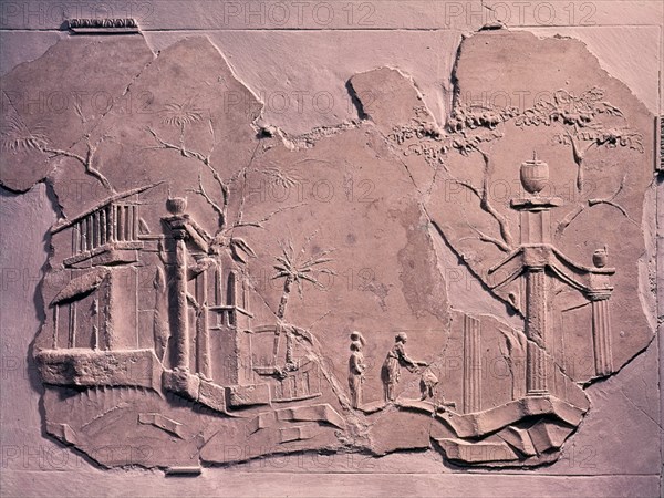 *ESTUCO CON PAISAJE ARQUITECTONICO CASA FARNESINA
ROMA, MUSEO DE LAS TERMAS
ITALIA

This image