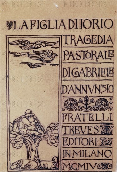D'ANNUNZIO GABRIEL
*FRONTISPICIO PARA PRIMERA EDICION DE 'HIJA DE JORIO'.MILAN 1904
ROMA, MUSEO