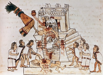 Codex Nuttall
Blood offering to the god of war and sun god Huitzilopochtli