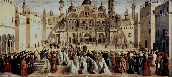 BELLINI GENTILE 1429/1507
PREDICACION DE SAN MARCOS EN ALEJANDRIA - S XV - RENACIMIENTO