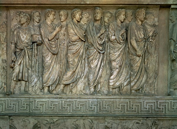 *ARA PACIS CORTEJO DE SENADORES DIRIGIENDOSE A UNA CEREMONIA -COMITIVA  PROCESIONAL-TOGA -