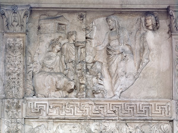 *ARA PACIS:DET SACRIFICIO A PENATES(DIOSES DE DESPENSA,PROTECTORES DE ESTADO Y COMUNIDAD
ROMA,