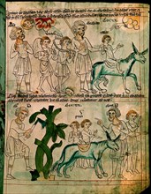 *BIBLIA VELISLAVOVA LA PRUEBA ABRAHAM-SACRIFICIO ISAAC-GENESIS XXII
PRAGA, BIBLIOTECA