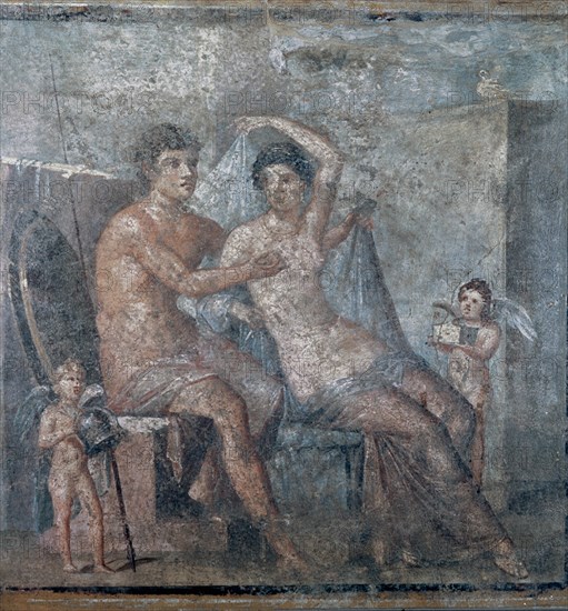 *PINTURA PARIETAL POMPEYANA  MARTE Y VENUS
NAPOLES, MUSEO ARQUEOLOGICO NACIONAL
ITALIA

This