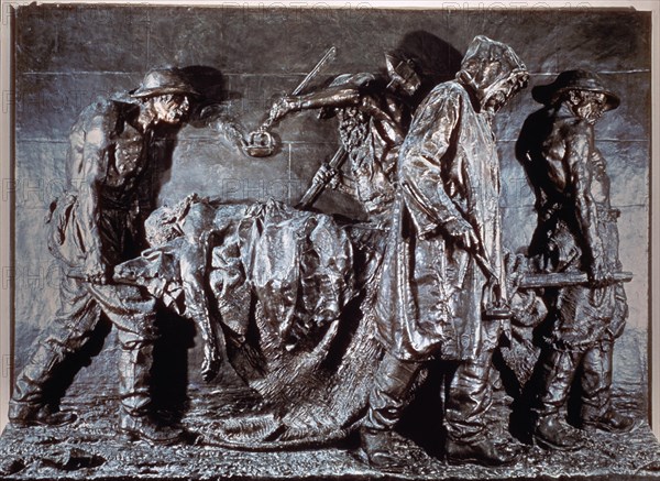 VELA VINCENZO
*LA VICTIMA DEL TRABAJO RELIEVE BRONCE
ROMA, MUSEO DE ARTE MODERNO
ITALIA

This