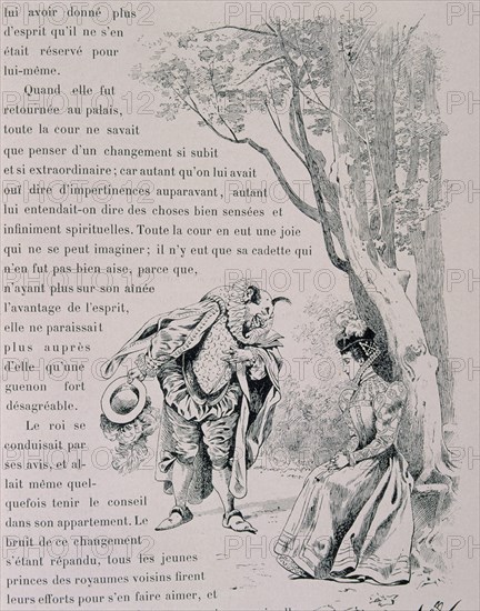 JOB
CORTEJANDO-DIBUJO PARA RIQUETE EL DEL COPETE-CUENTO DE PERRAULT
MADRID, COLECCION