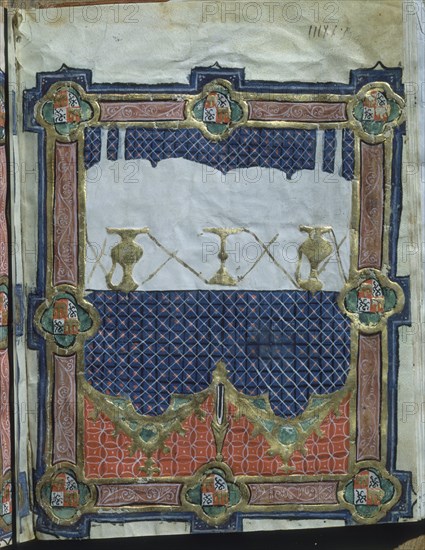 LIBRO CORONACION DE REYES-ALTAR-LAMINA XXIII-S XIV-
SAN LORENZO DEL ESCORIAL,