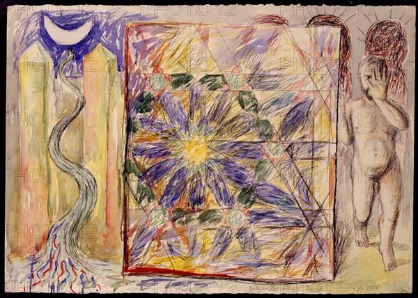 PEREZ VILLALTA GUILLERMO 1948-
"EL CRUCE"AFRICA-(IV)1984-50X70-ACUARELA Y LAPIZ/PAPEL
MADRID,