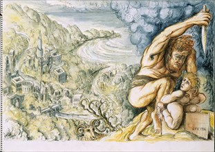 PEREZ VILLALTA GUILLERMO 1948-
EL SACRIFICIO DE ISAAC-1986-46X64-TINTA