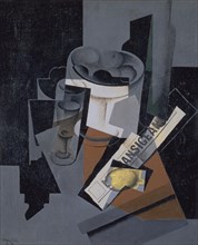 GRIS JUAN 1887/1927
NATURALEZA MUERTA CON PERIODICO-1916-73,6X60,3-
WASHINGTON D.F., COLECCION