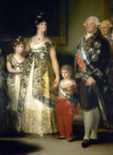 Goya, Famille de Charles IV (détail Marie Isabelle, Marie Louise, Francisco de Paula, le Roi)