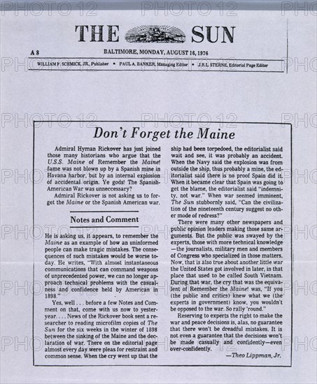 THE SUN "NO SE OLVIDA EL MAINE"

This image is not downloadable. Contact us for the high res.