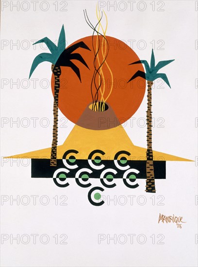 MANRIQUE CESAR 1920/92
PINTURA 1986(VOLCAN,SOL Y PALMERAS)