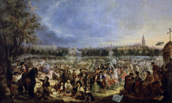 CORTES ANDRES 1810-79
LA FERIA DE SEVILLA-1847-O/L 200X330 CM
SEVILLA, COLECCION