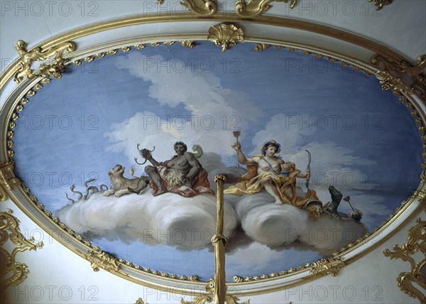 RUSCA BARTOLOME
INTERIOR-PLTA BAJA-SALA 5ª-TECHO-"AFRICA Y AMERICA"
LA GRANJA, PALACIO REAL
