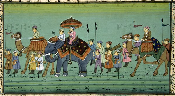LAMINA INDIA-VIAJE DE EMIR SOBRE ELEFANTES Y CAMELLOS CON SU CORTE
MADRID, COLECCION