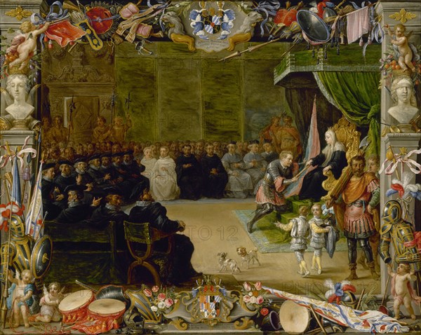 TENIERS II Y KESSEL
ENTREGA  DEL BASTON DE CAPITAN GENERAL A MONCADA POR LA REINA BLANCA EN
