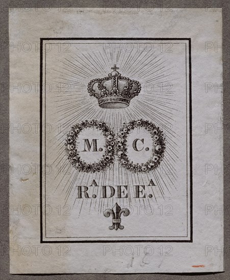 EXLIBRIS MªCRISTINA DE BORBON(MADRE ISABELII)COL CORONA ESPAÑOLA
MADRID, PALACIO