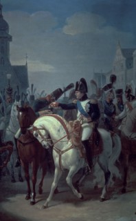 Debret, Napoléon Ier décore à Tilsitt le grenadier Lazareff de la croix de la Légion d'Honneur (détail)