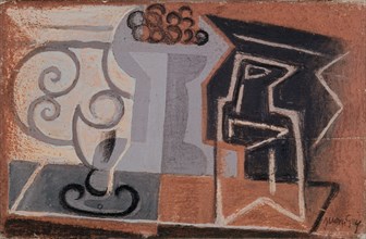 GRIS JUAN 1887/1927
NATURALEZA MUERTA CON RACIMO DE UVAS 1916 OLEO-MADERA
MADRID, COLECCION