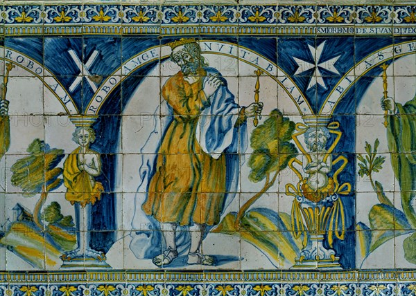 AZULEJO- ROBOAM- MONARCA HEBREO- PRIMER SOBERANO DE JUDA HIJO DE SALOMON
TALAVERA, BASILICA NTRA