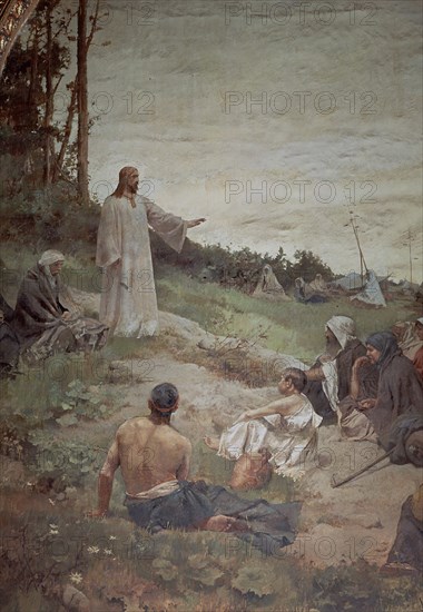 MORENO CARBONERO JOSE 1860/1942
SERMON DE LA MONTAÑA- CAPILLA LATERAL CON FRESCOS DE LA PASION-S