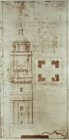RODRIGUEZ VENTURA 1717/1785
ALZADO DE LA ANTIGUA TORRE DEL SOL
VALLADOLID,