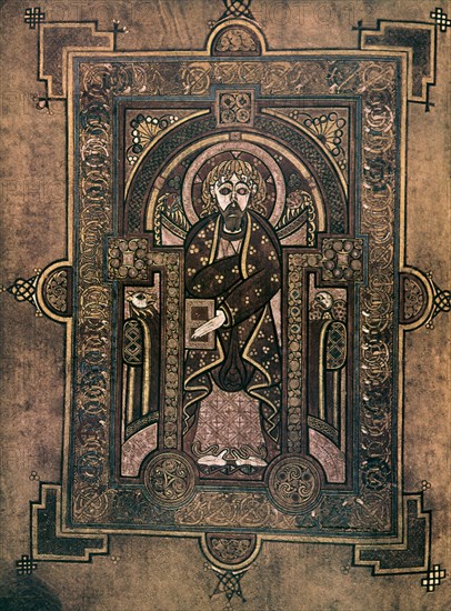 LIBRO DE KELLS S VIII - EVANGELIARIO - S MATEO - MS 58  FOL 28 V
DUBLIN, TRINITI COLLEGE