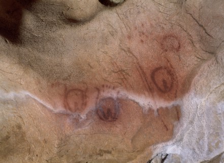 Female rock painting of the Tito Bustillo cave in Ribadesella