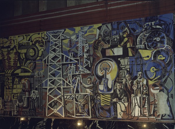 VAQUERO PALACIOS JOAQUIN  1900/1998
MURAL SOBRE LA ELECTRICIDAD
GRANDAS, CENTRO