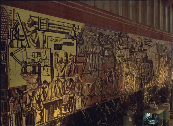 VAQUERO PALACIOS JOAQUIN  1900/1998
MURAL SOBRE LA ELECTRICIDAD
GRANDAS, CENTRO